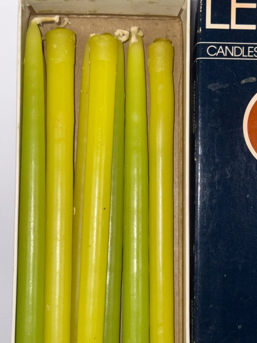 2 Boxes of 1980's Vintage Lenox Candles (Pink/Green/Yellow)
